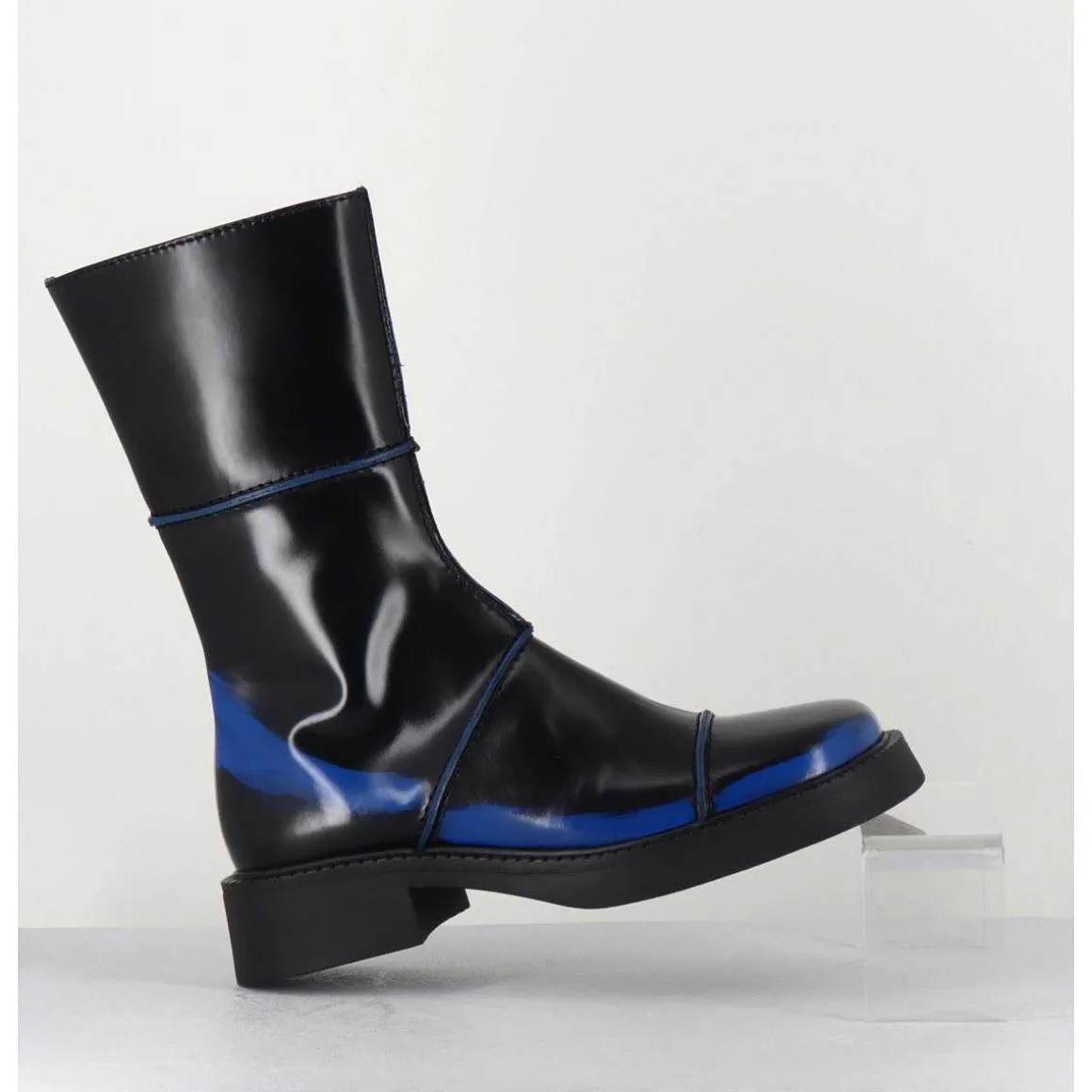 Boots Noir & Bleu Bout Carre 90S - Edahlia Blu Boots