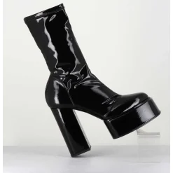 Boots Noires Vernis Stretch - Victoria Mok Patent