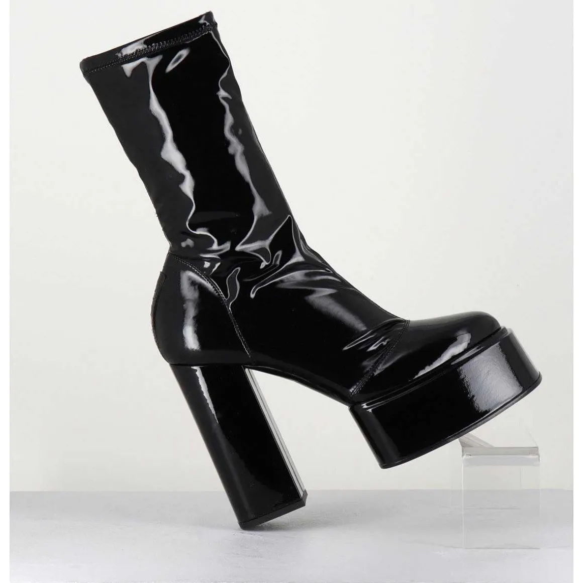Boots Noires Vernis Stretch - Victoria Mok Patent