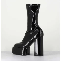 Boots Noires Vernis Stretch - Victoria Mok Patent