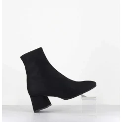 Boots Nylon Stretch Noir Bout Carre - Vare1 Elastico Nero