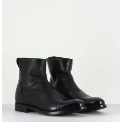 Boots Plates En Cuir Noir - Zoe 56067 Black