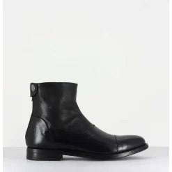 Boots Plates En Cuir Noir - Zoe 56067 Black