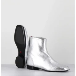 Boots Plates 60S En Cuir Argent - Pam26 Met Argento