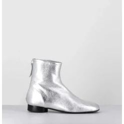 Boots Plates 60S En Cuir Argent - Pam26 Met Argento