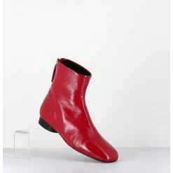Boots Plates 60S En Cuir Souple Rouge - Pam26 Glaze Passion