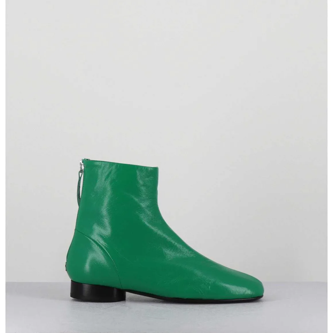 Boots Plates 60S En Cuir Souple Vert - Pam26 Glase Mela