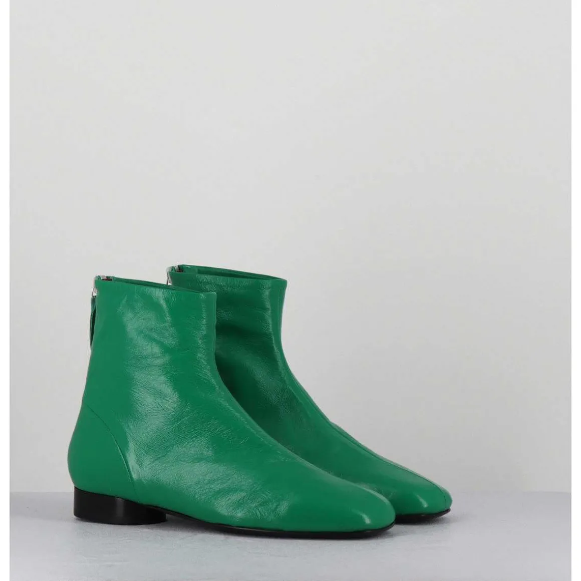 Boots Plates 60S En Cuir Souple Vert - Pam26 Glase Mela