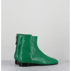 Boots Plates 60S En Cuir Souple Vert - Pam26 Glase Mela