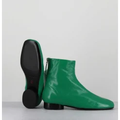 Boots Plates 60S En Cuir Souple Vert - Pam26 Glase Mela