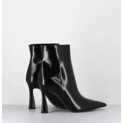 Boots Pointues Talon Haut Cuir Glace Noir - M6594 Splendid Nero