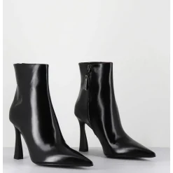 Boots Pointues Talon Haut Cuir Glace Noir - M6594 Splendid Nero