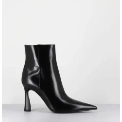 Boots Pointues Talon Haut Cuir Glace Noir - M6594 Splendid Nero