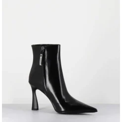 Boots Pointues Talon Haut Cuir Glace Noir - M6594 Splendid Nero