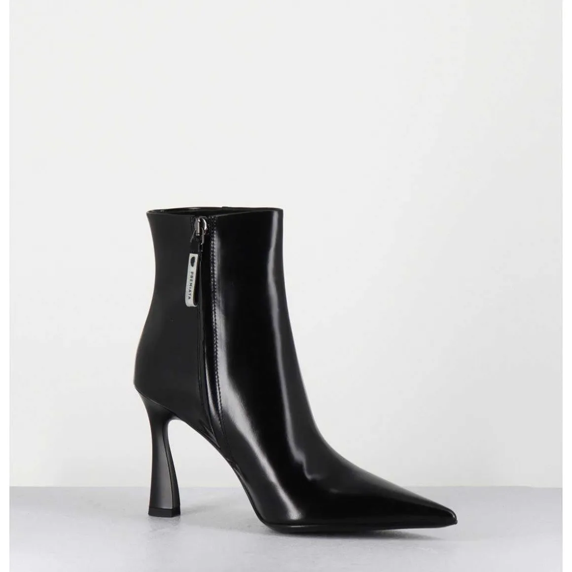 Boots Pointues Talon Haut Cuir Glace Noir - M6594 Splendid Nero