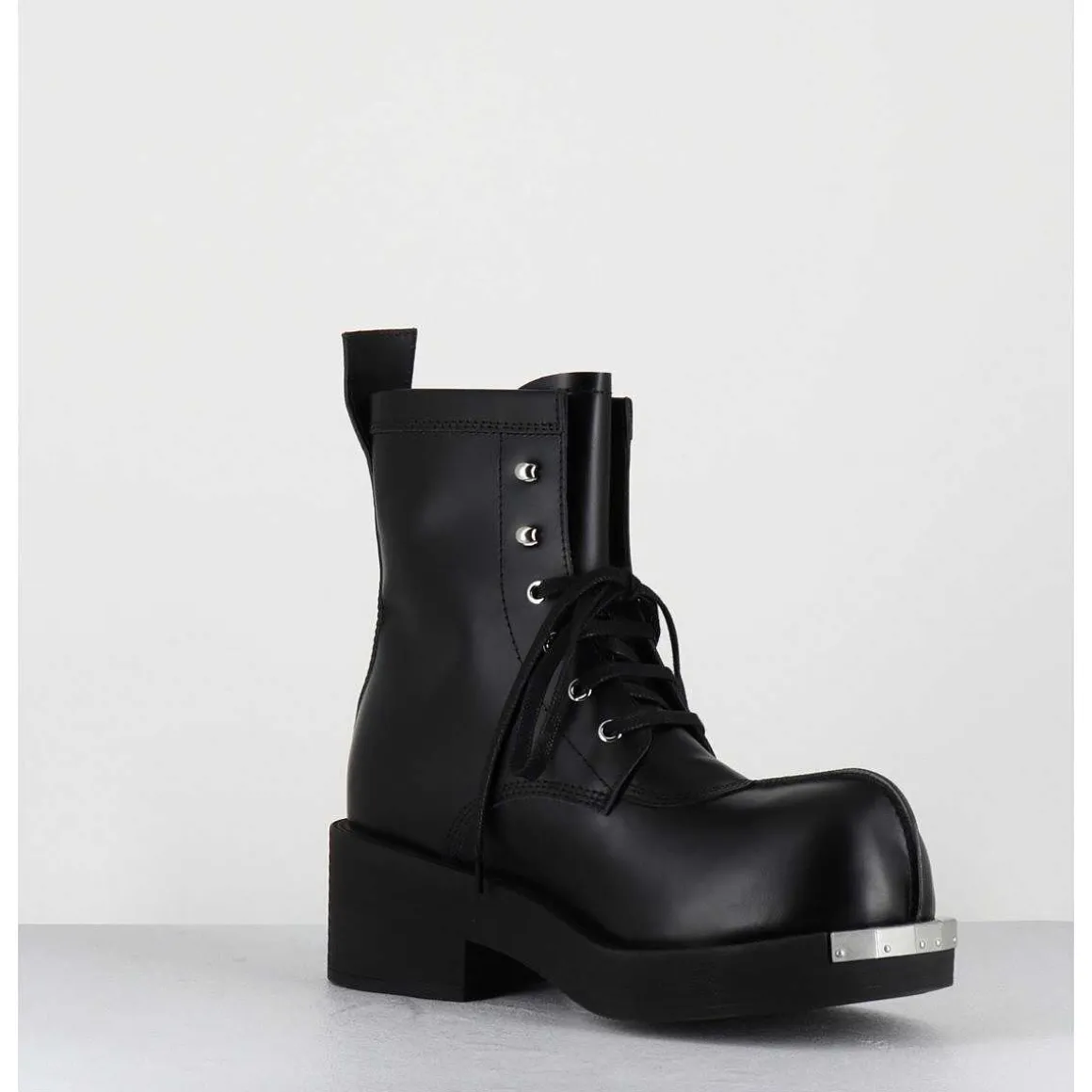 Boots Rangers A Lacets En Cuir Noir - S66Wu115 T8013