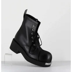 Boots Rangers A Lacets En Cuir Noir - S66Wu115 T8013