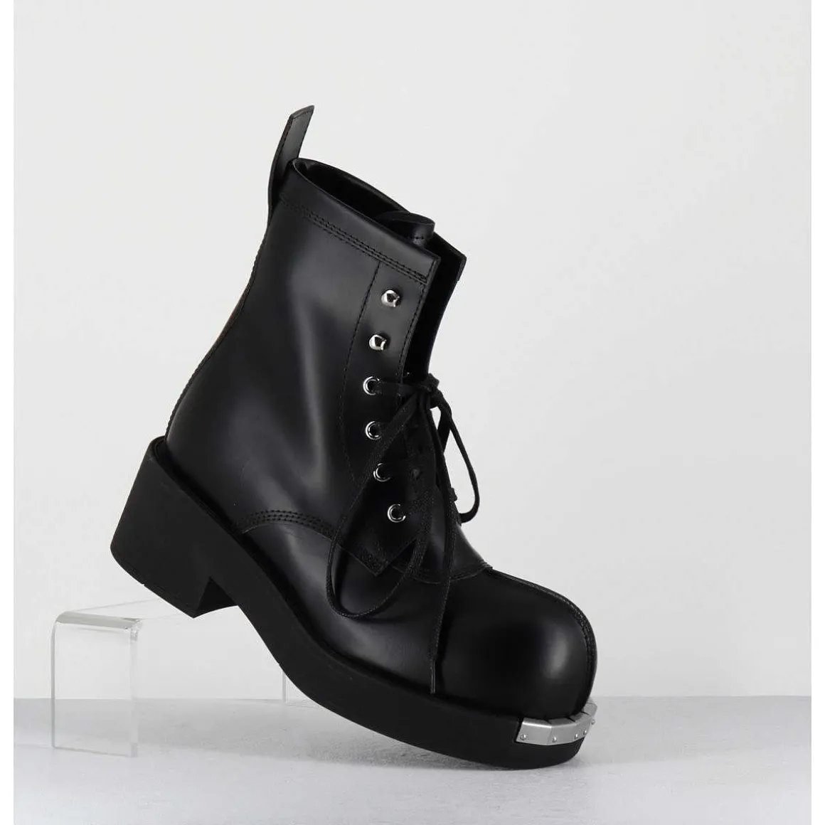 Boots Rangers A Lacets En Cuir Noir - S66Wu115 T8013