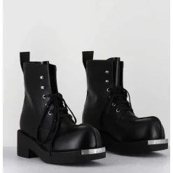 Boots Rangers A Lacets En Cuir Noir - S66Wu115 T8013