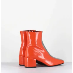Boots 70S Cuir Orange & Metal Argent - Cecil13 Nespola Silver
