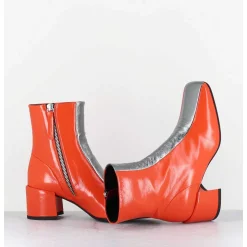 Boots 70S Cuir Orange & Metal Argent - Cecil13 Nespola Silver