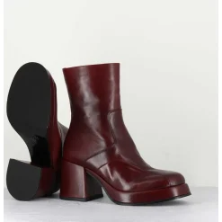 Boots 70S En Cuir Bordeaux - Archi Bordeau