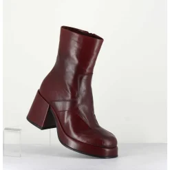 Boots 70S En Cuir Bordeaux - Archi Bordeau
