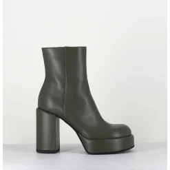 Boots 70S En Cuir Khaki - Aiko Nappa Oberoy