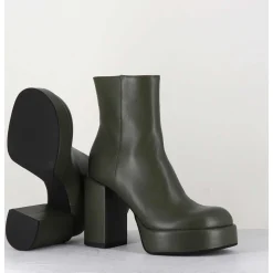 Boots 70S En Cuir Khaki - Aiko Nappa Oberoy