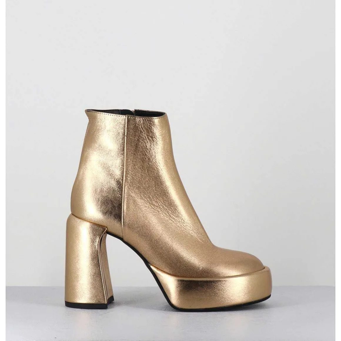 Boots 70S En Cuir Metallise Dore - E3303 Bitter Gold