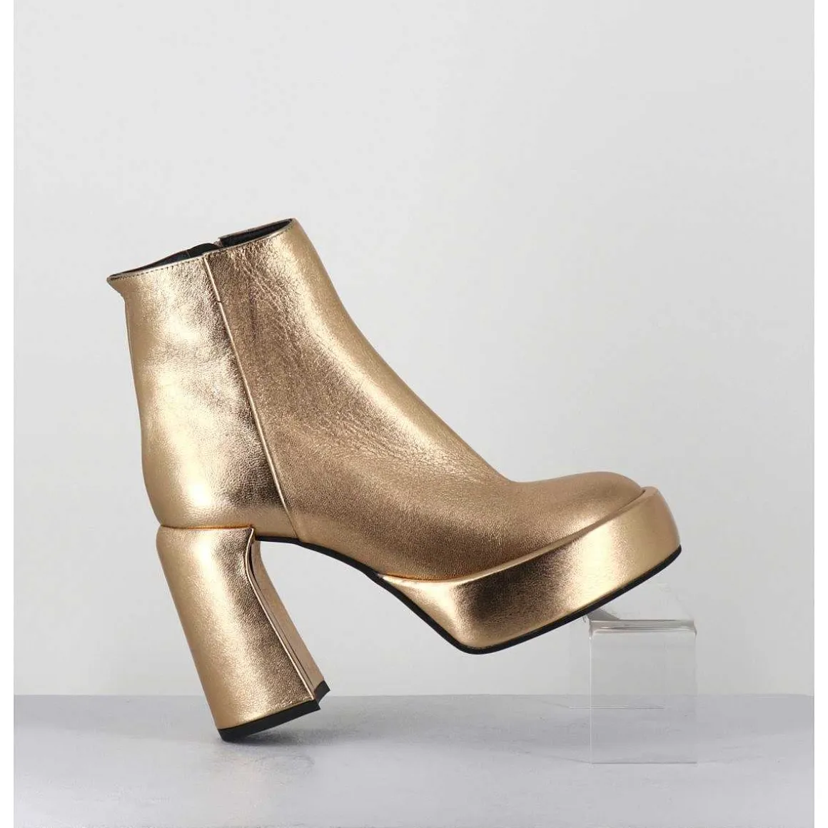 Boots 70S En Cuir Metallise Dore - E3303 Bitter Gold