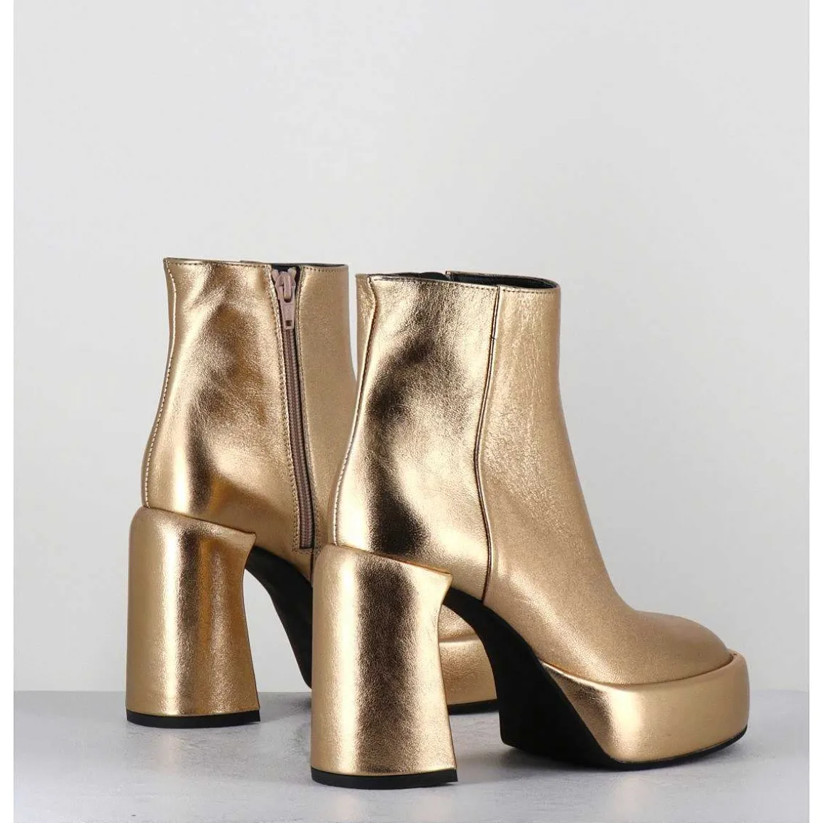 Boots 70S En Cuir Metallise Dore - E3303 Bitter Gold