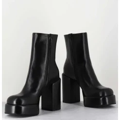 Boots 70S En Cuir Noir - Aiko Nappa Nero
