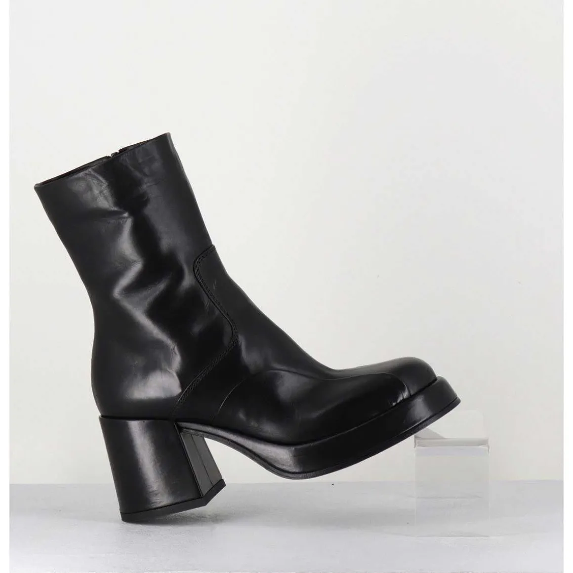 Boots 70S En Cuir Noir - Archi Nero