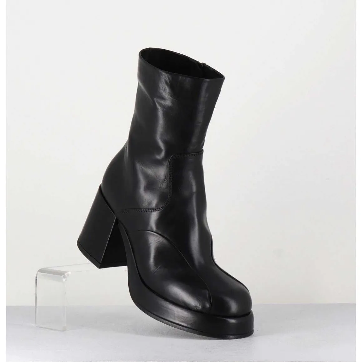 Boots 70S En Cuir Noir - Archi Nero