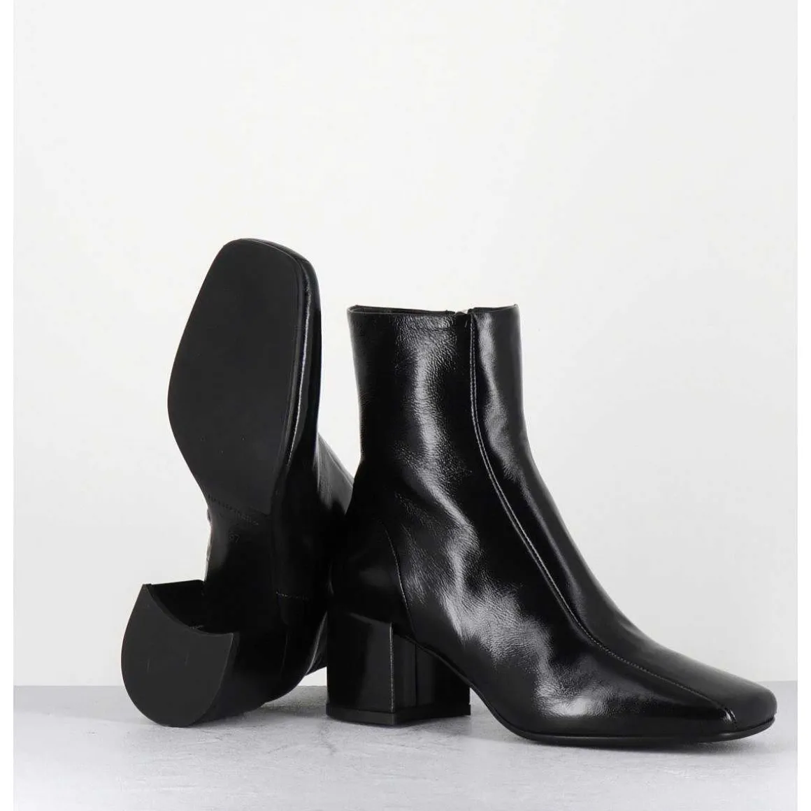 Boots 70S En Cuir Souple Noir - Cecil13 Glaze Nero