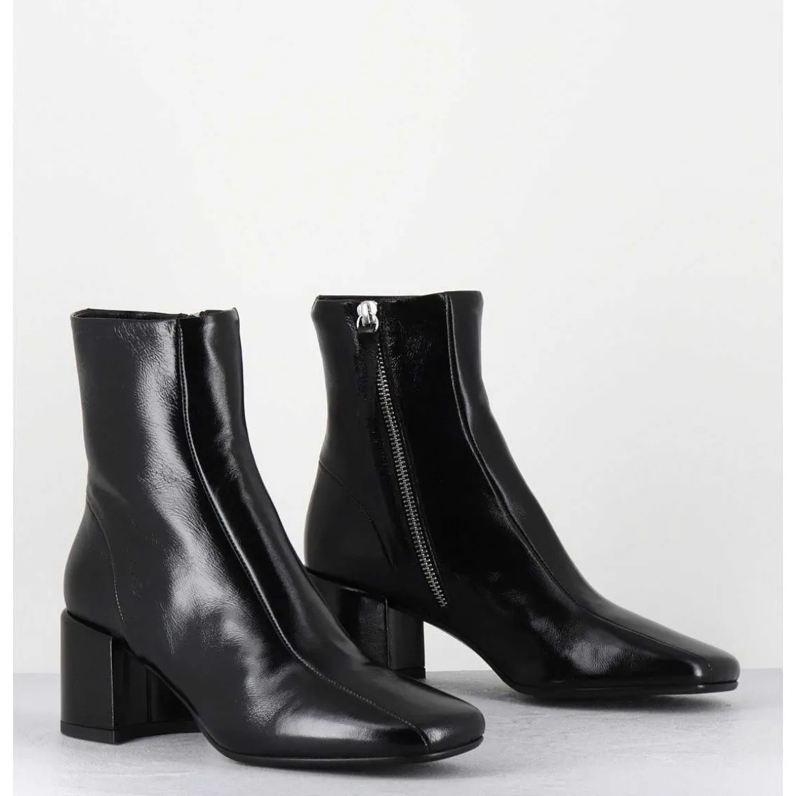 Boots 70S En Cuir Souple Noir - Cecil13 Glaze Nero