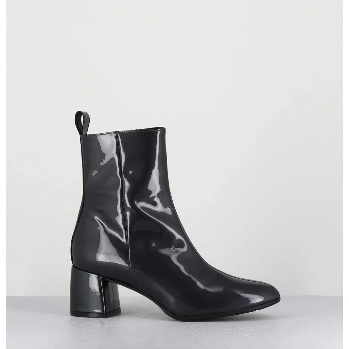 Boots 60S En Cuir Vernis Gris Anthracite - Samui2 Galassia Grigio