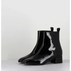 Boots 60S En Cuir Vernis Noir - Jane Vernice Nero