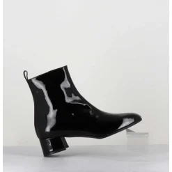 Boots 60S En Cuir Vernis Noir - Jane Vernice Nero