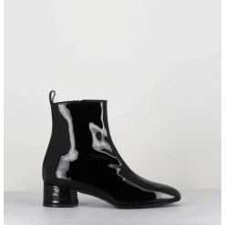 Boots 60S En Cuir Vernis Noir - Jane Vernice Nero