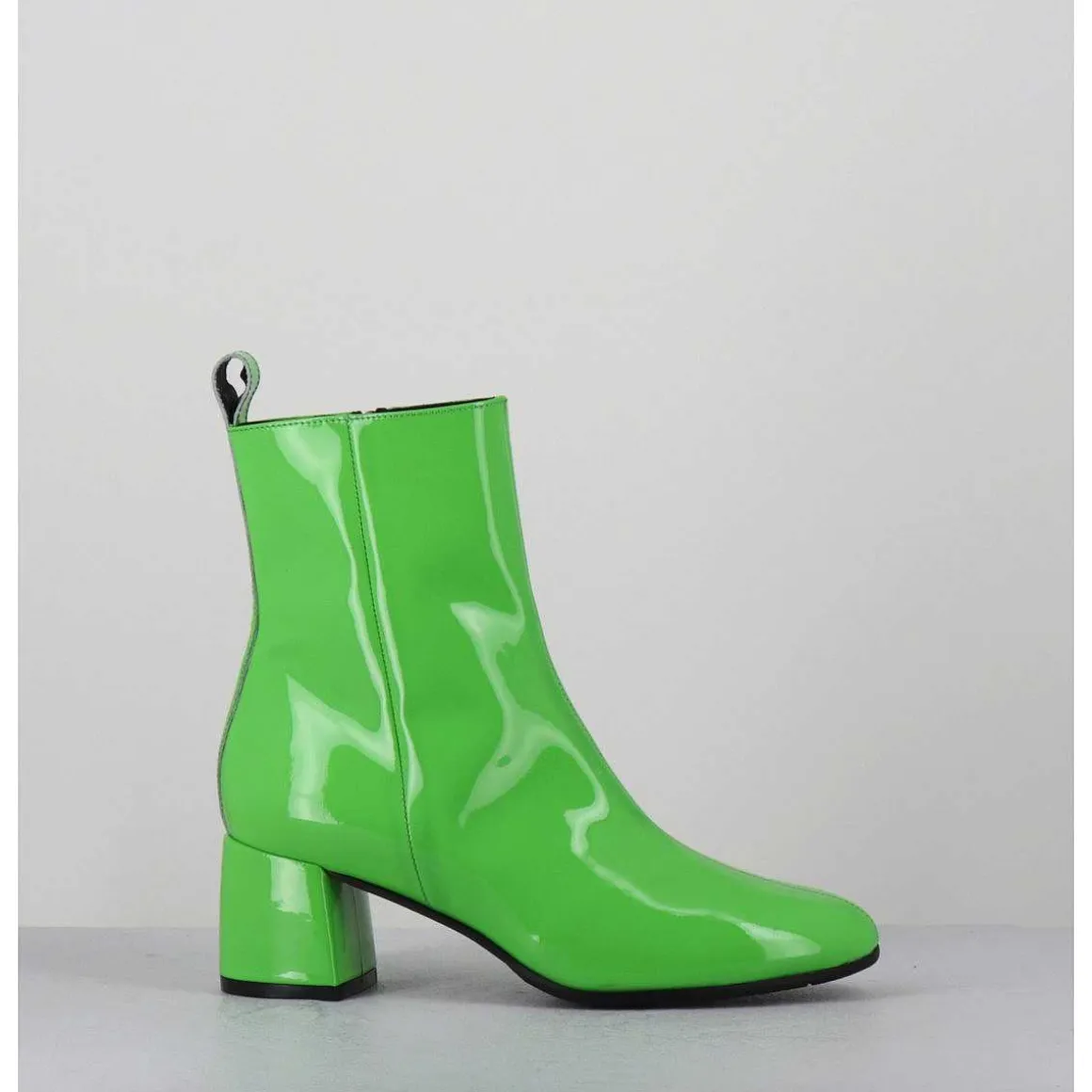 Boots 60S En Cuir Vernis Vert - Samui4 Vernice Verde