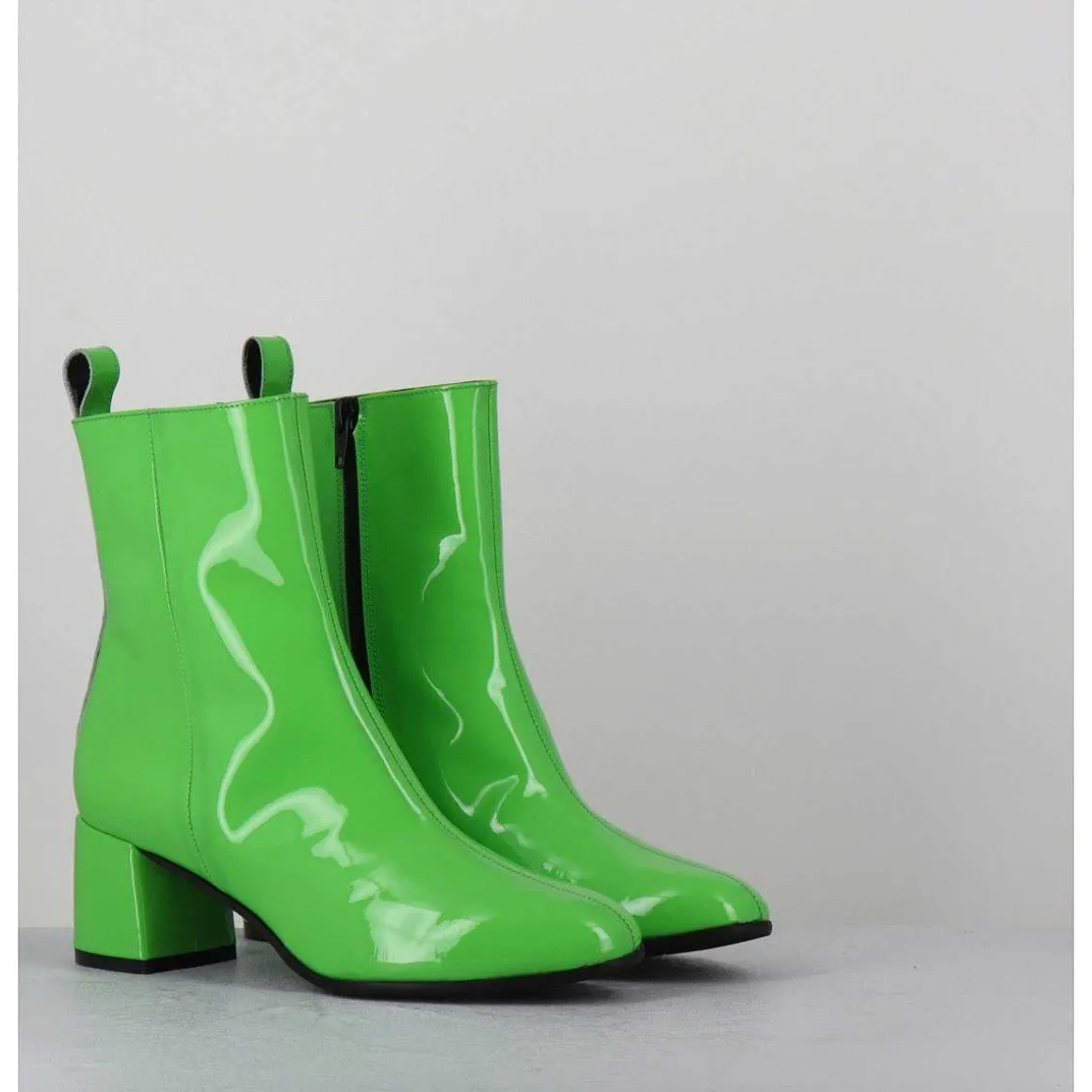 Boots 60S En Cuir Vernis Vert - Samui4 Vernice Verde