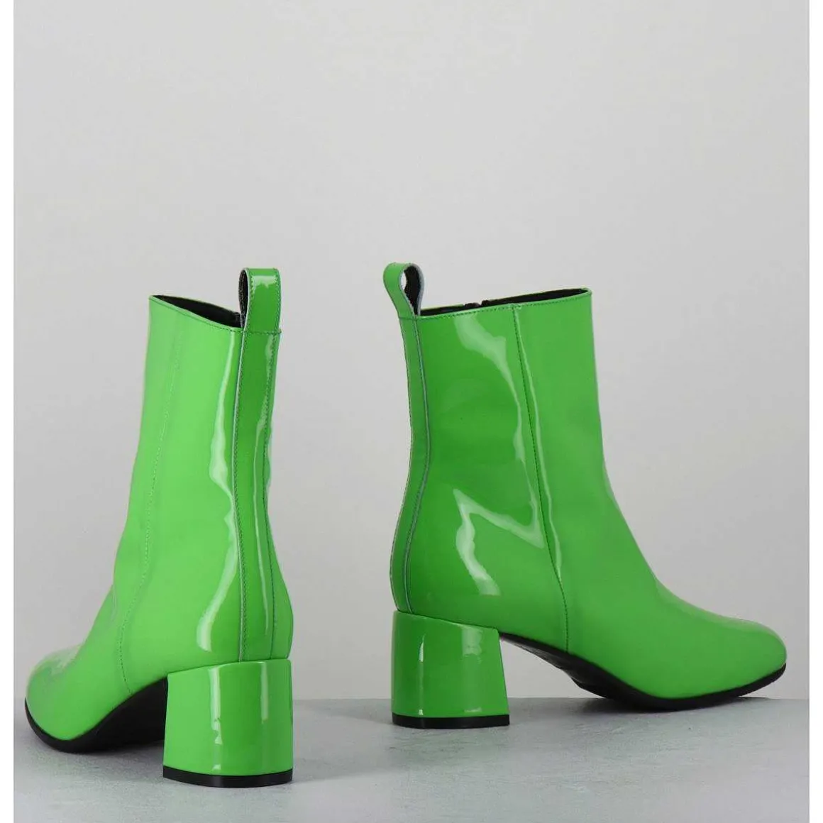 Boots 60S En Cuir Vernis Vert - Samui4 Vernice Verde