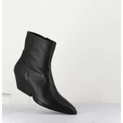 Boots Santiag En Cuir Noir - 10807 Vetro Nero