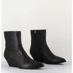 Boots Santiag En Cuir Noir - 10807 Vetro Nero
