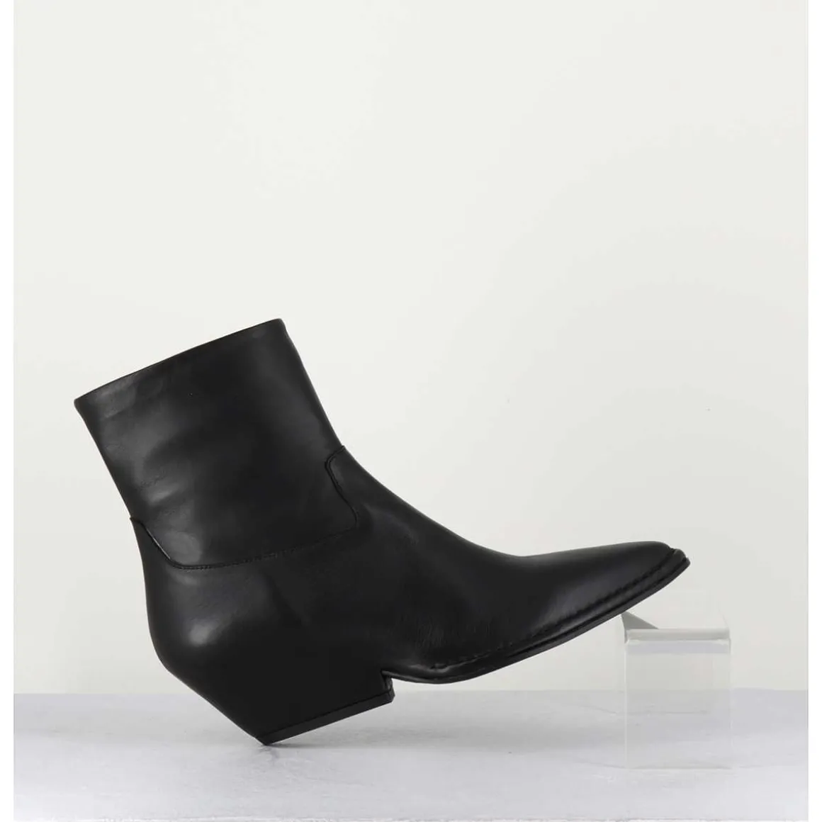 Boots Santiag En Cuir Noir - 10807 Vetro Nero