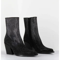 Boots Santiag Talon Haut & Clous - Rock Chelin Nero