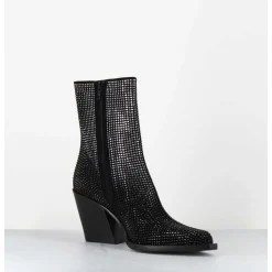 Boots Santiag Talon Haut & Clous - Rock Chelin Nero