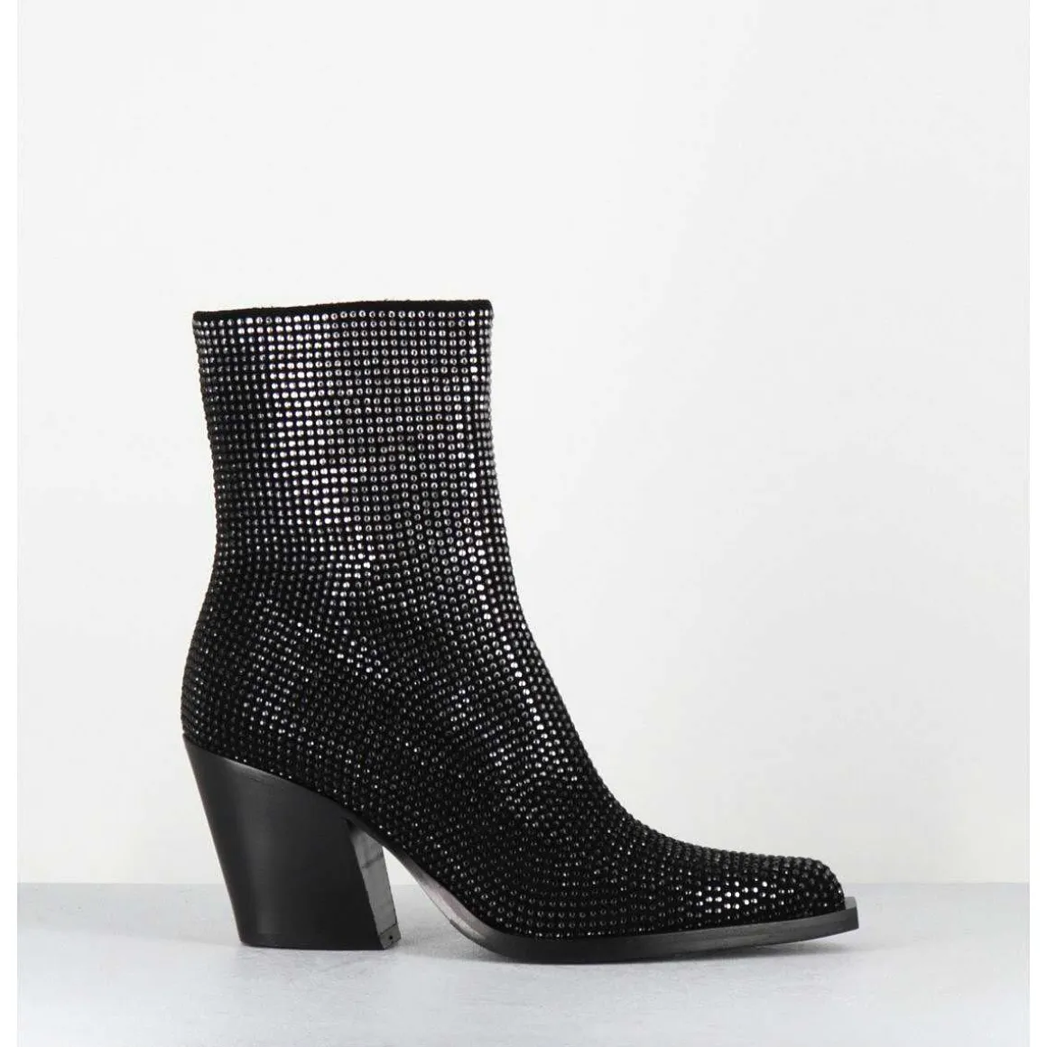 Boots Santiag Talon Haut & Clous - Rock Chelin Nero